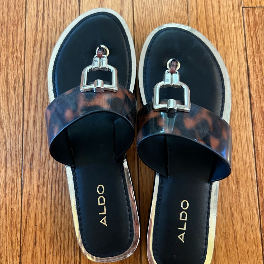 Aldo Women's Tortoise and Black Sandals